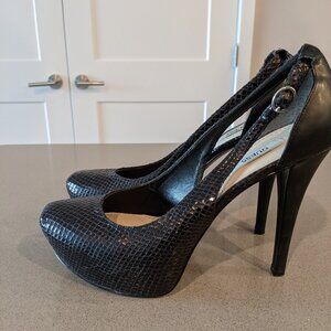 Guess Black Hondola Sling Back Patterned Platform High Heel Pumps - Size 8